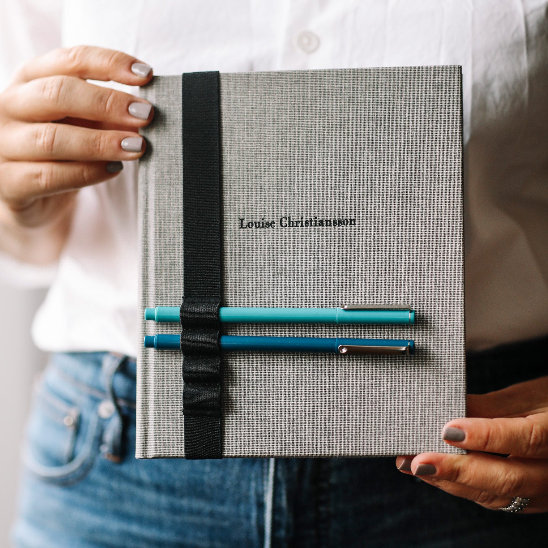 Bookbinders Design - Cloth Notebook - Large - Smoke Blue