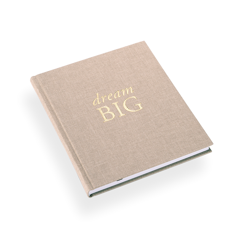 Bookbinders Design - Cloth Notebook - Quote - Dream Big - Sandbrown <Outgoing>