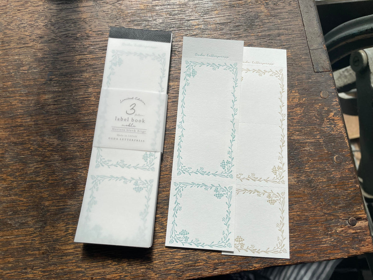 Oeda Letterpress - Label Book - Noble - Horizon Blue / Beige
