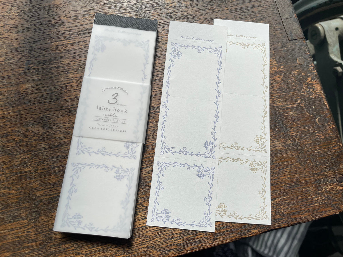 Oeda Letterpress - Label Book - Noble - Lavender / Beige