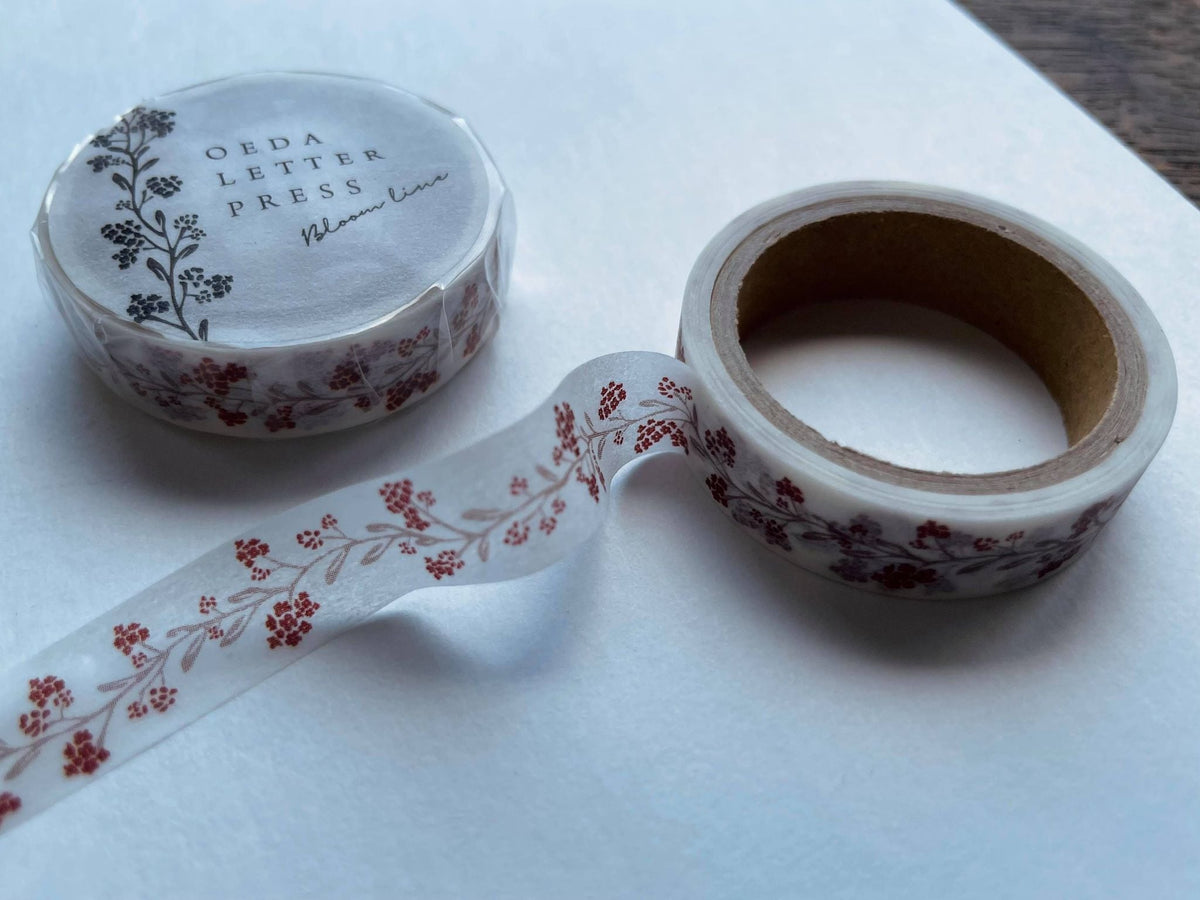 Oeda Letterpress - Washi Tape - Bloom Line (Red)