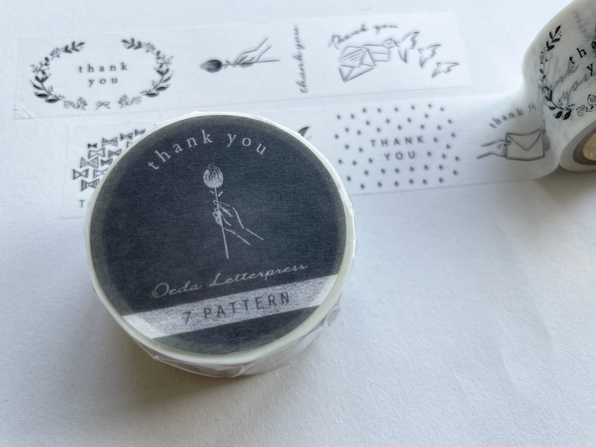 Oeda Letterpress - Washi Tape - Thank You (Rose)