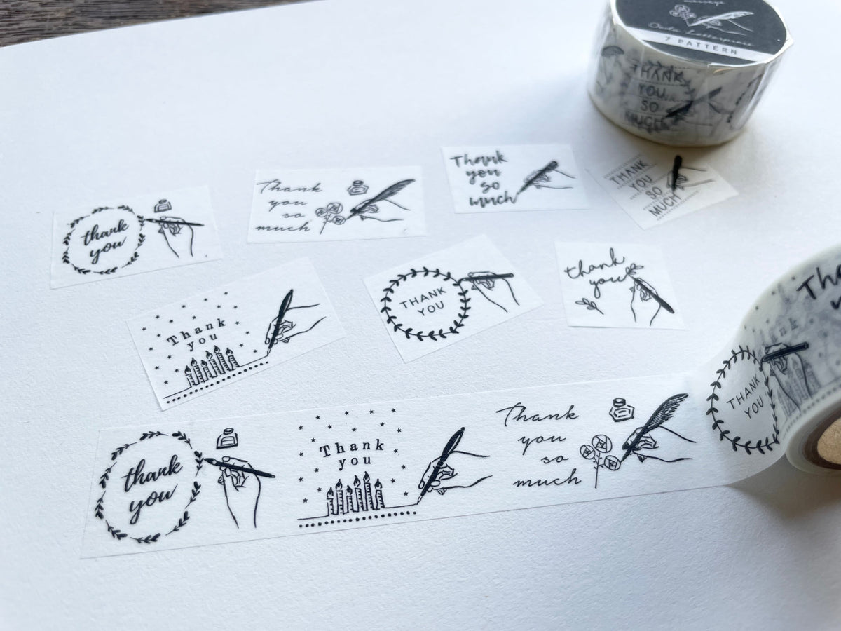 Oeda Letterpress - Washi Tape - Thank You (Feather)