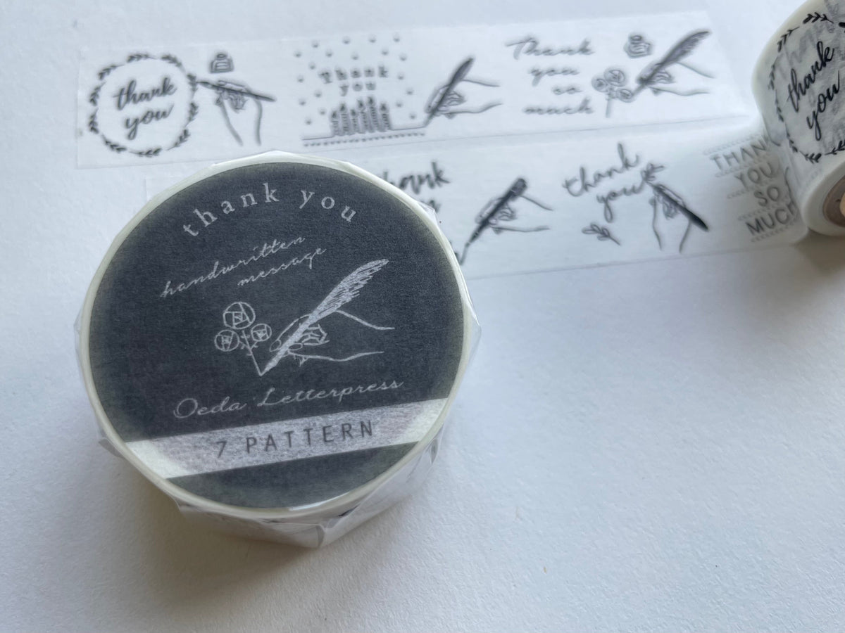 Oeda Letterpress - Washi Tape - Thank You (Feather)